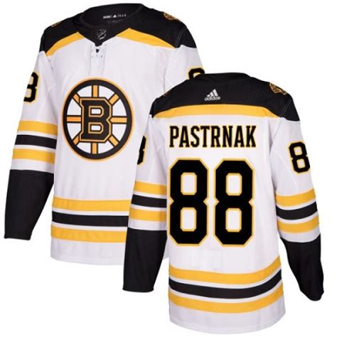 Youth Boston Bruins David Pastrnak Adidas Authentic Away Jersey - White