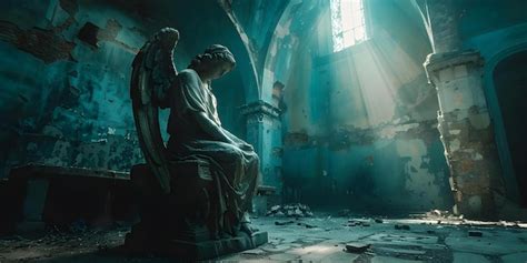 Premium Photo | A dark castle room hosts a somber angelic figure in stone Concept Gothic Setting ...