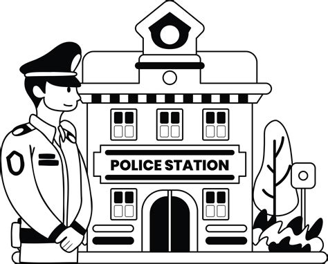 Police Station Illustration