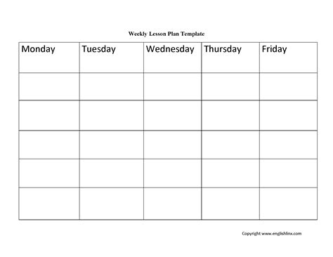 Lesson Plan Template | Weekly Lesson Plan Template