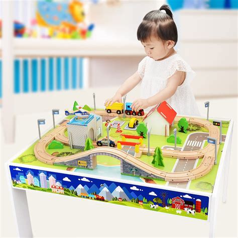 Kids Large Complete Wooden Train Set Table– Zincera