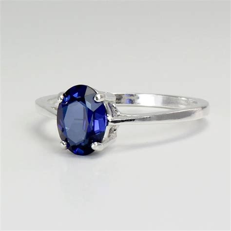 Blue Sapphire Ring Sterling Silver / Blue Sapphire Ring Silver