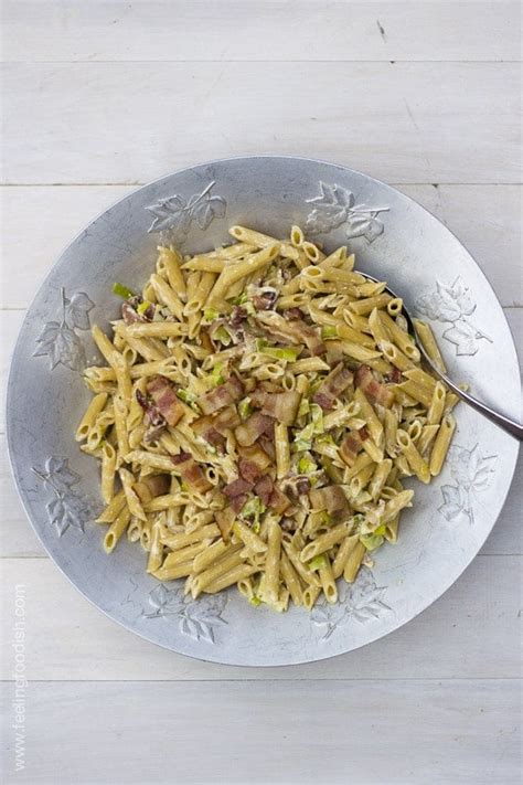 bacon and leek pasta - Feeling Foodish