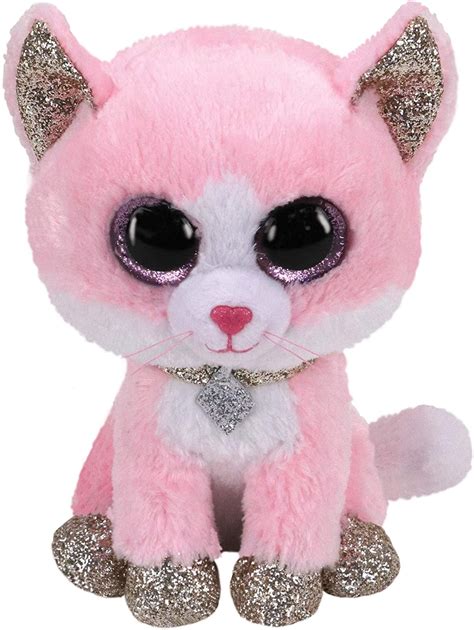 TY Beanie Boos - FIONA the Pink Cat (Glitter Eyes) (Regular Size - 6 inch) - Walmart.com