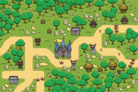 Forest Top Down 2D Game Tileset - CraftPix.net