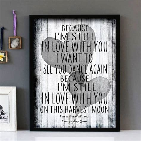 "Harvest Moon" - Neil Young - Framed Lyrics Wall Art Design