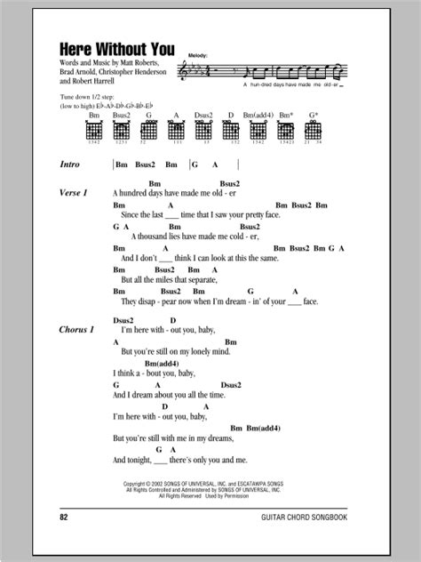 Here Without You by 3 Doors Down - Guitar Chords/Lyrics - Guitar Instructor