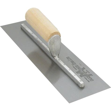 12 in. x 3 in. Finishing Straight Wood Handle Trowel-MX56 - The Home Depot