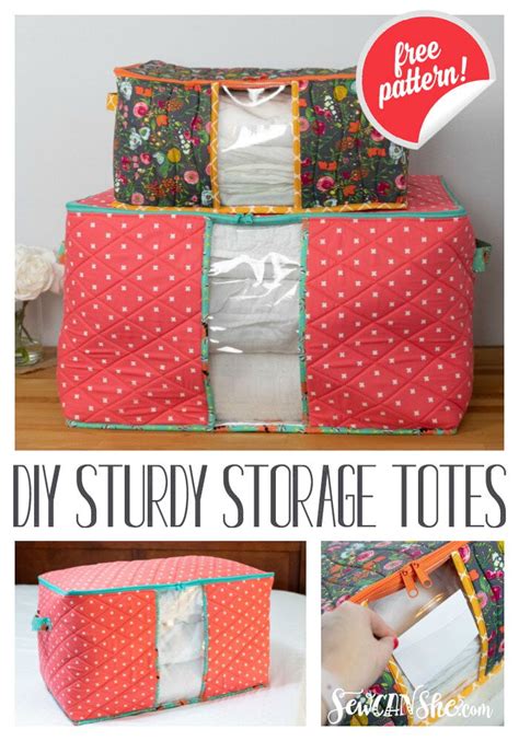 DIY Sturdy Storage Totes - free sewing pattern in 2 sizes!