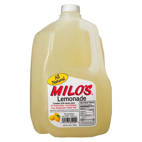 Milo's Lemonade - 1gal | Lemonade, Beverage packaging, Product label