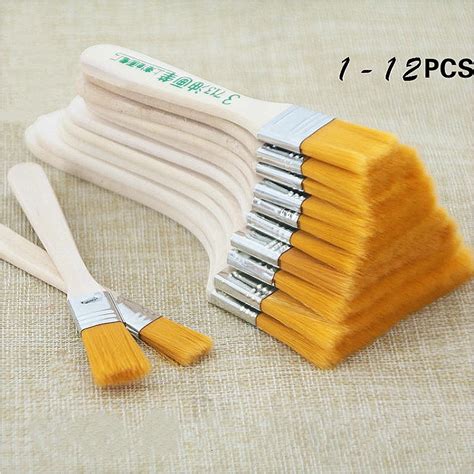 12PCS nylon oil painting brush, acrylic paint, nylon brush, barbecue ...