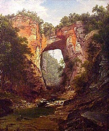 Lot - David Johnson (American, 1827-1908), oil on canvas, "Natural Bridge, Virginia", signed ...