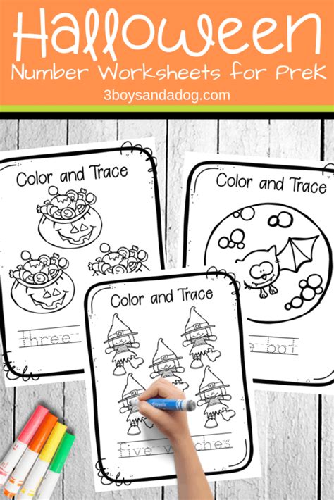 Halloween Number Worksheets for Preschoolers