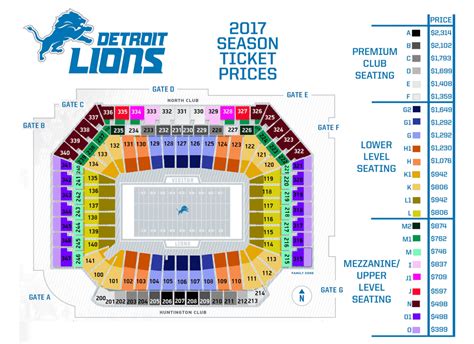 Detroit Lions Stadium Seating Chart | Portal.posgradount.edu.pe