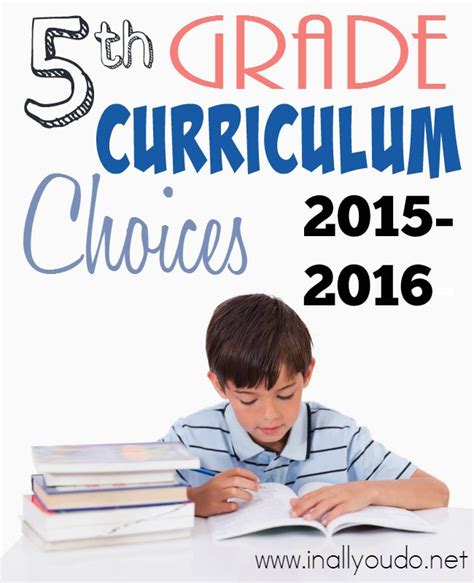 5th Grade Curriculum choices – In All You Do