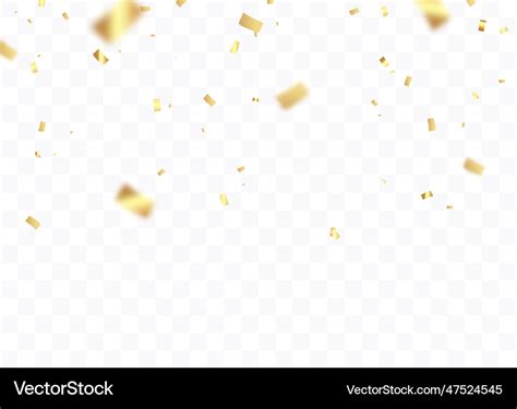 Party background gold confetti isolated Royalty Free Vector