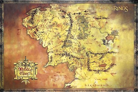 Lord Of The Rings Map Of Middle Earth Poster - GeekAlerts