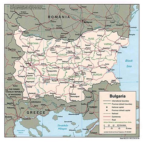 Large political and administrative map of Bulgaria with roads and major cities - 1994 | Bulgaria ...