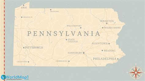 Pennsylvania Free Printable Map