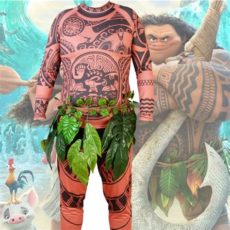 Movie Moana maui costume Cosplay Costume Full Sets halloween costumes ...