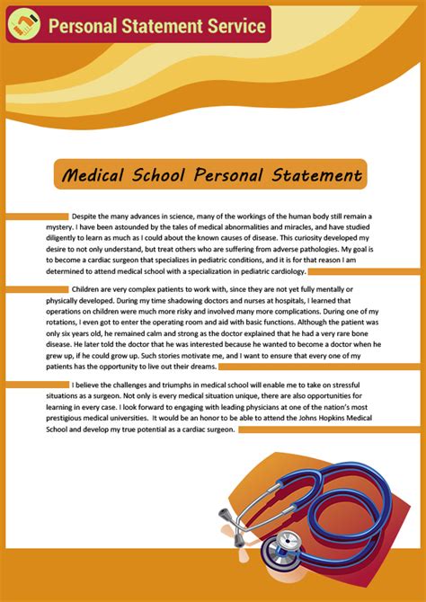 Professional Sample Medical School Personal Statement