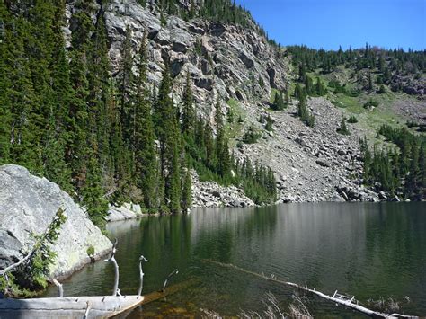 Cliffs lining Ypsilon Lake: Ypsilon and Spectacle Lakes, Rocky Mountain ...