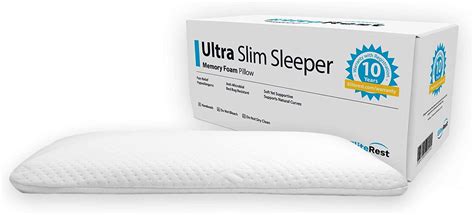 Ultra Slim Sleeper Memory Foam Pillow, 2.5 Inches, Thin Pillow for Back ...