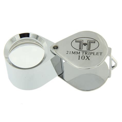 Silver Tone 21mm Triplet 10x Eye Loupe - Findings Outlet