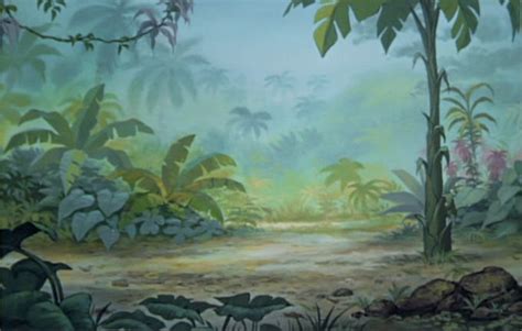 Jungle Background Art for the 1967 Movie Jungle Book | Jungle art ...