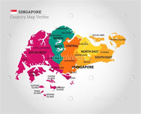 Detailed Map Of Singapore - Vector Illustration - Download Graphics ...