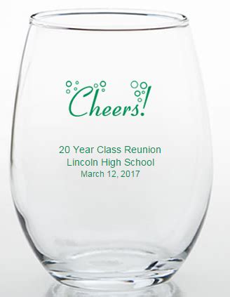 Personalized Class Reunion Favors, 15 ounce glasses | Reuniones, Bodas ...