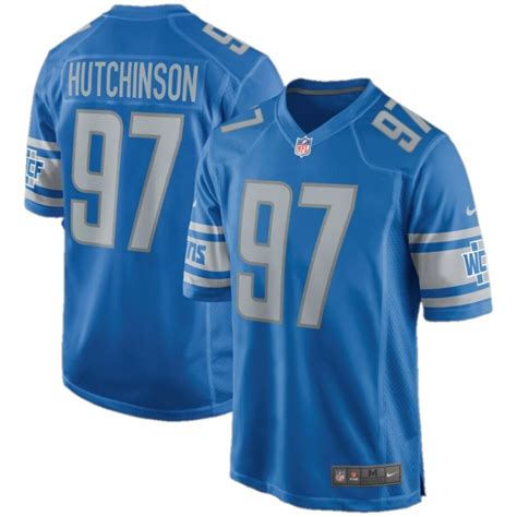 Detroit Lions Hutchinson #97 Home Game Jersey - Vintage Detroit Collection