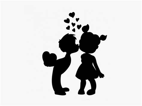 Transparent Girl Silhouette Png - Boy Kissing Girl Clip Art , Free Transparent Clipart - ClipartKey