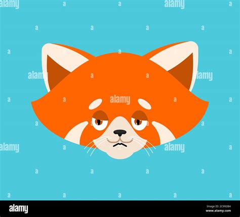 Red panda sad emoji. Wild animal sorrowful. Beast dull. Vector illustration Stock Vector Image ...