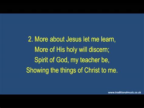 More About Jesus - Hymn Lyrics & Music Chords - Chordify