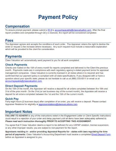 12+ Payment Policy Templates in PDF | MS Word | Google Docs | Free & Premium Templates