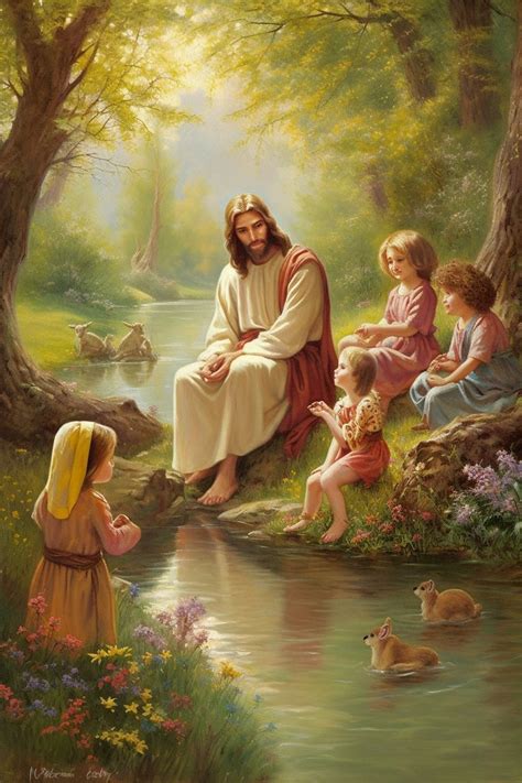 Jesus with kids | Jesus artwork, Pictures of jesus christ, Jesus christ painting