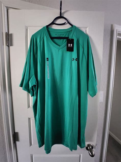 Under Armour Men's Tech 2 0 V Neck T-Shirt Green Size 4XLT NWT | eBay