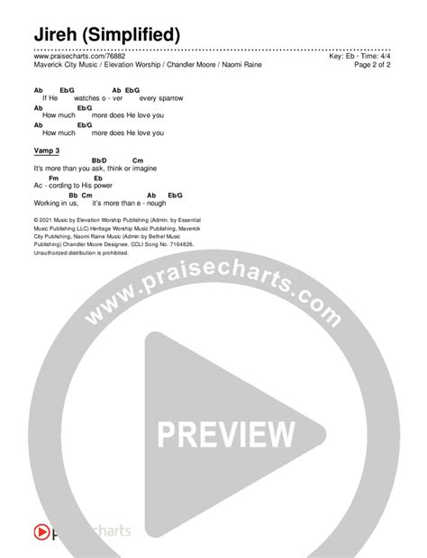 Jireh (Simplified) Chords PDF (Maverick City Music / Elevation Worship ...