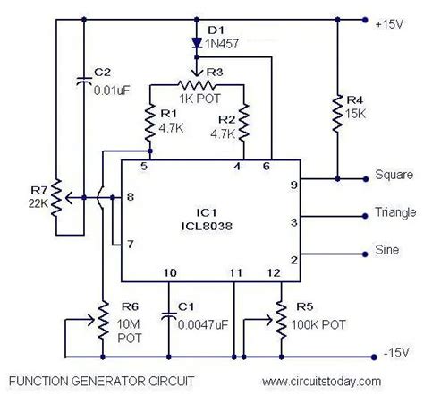 Function Generator Circuit using ICL8038 Pulse Generator IC