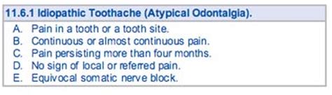 Table 1 from Diagnosis and treatment of atypical odontalgia: a review of the literature and two ...