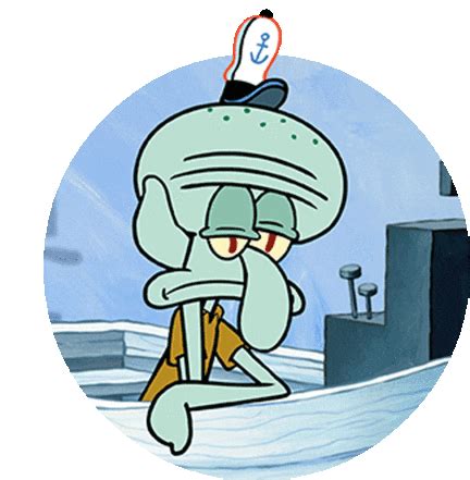 Spongebob Character Tired Squidward Falling Asleep Working GIF | GIFDB.com