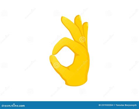 Ok Hand Icon. Hand Gesture Emoji Vector Stock Vector - Illustration of sign, emoticon: 231932204