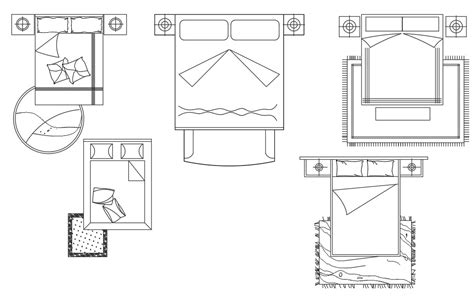 Double Bed Free AutoCAD Blocks DWG File - Cadbull