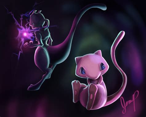 Mewtwo and Mew [Legendary Pokemon Fanart] by Xhilia7 on DeviantArt