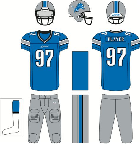 Detroit Lions Uniform - Home Uniform - National Football League (NFL ...