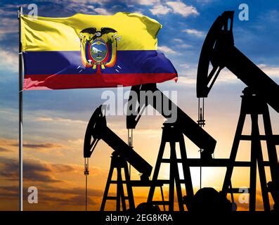 Ecuador oil industry concept, industrial illustration - rising up chart ...