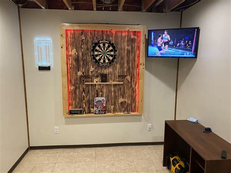 Got my dart board all set up in my game room, just started playing ...