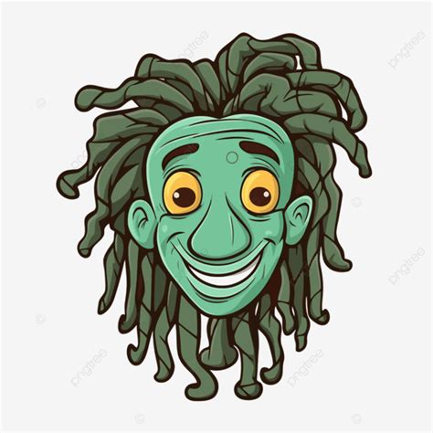 Dreads Clipart Cartoon Face Of A Man With Big Eyes And Dreadlocks ...