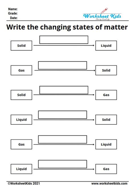 Phase Changes Worksheet - Worksheets For Kindergarten